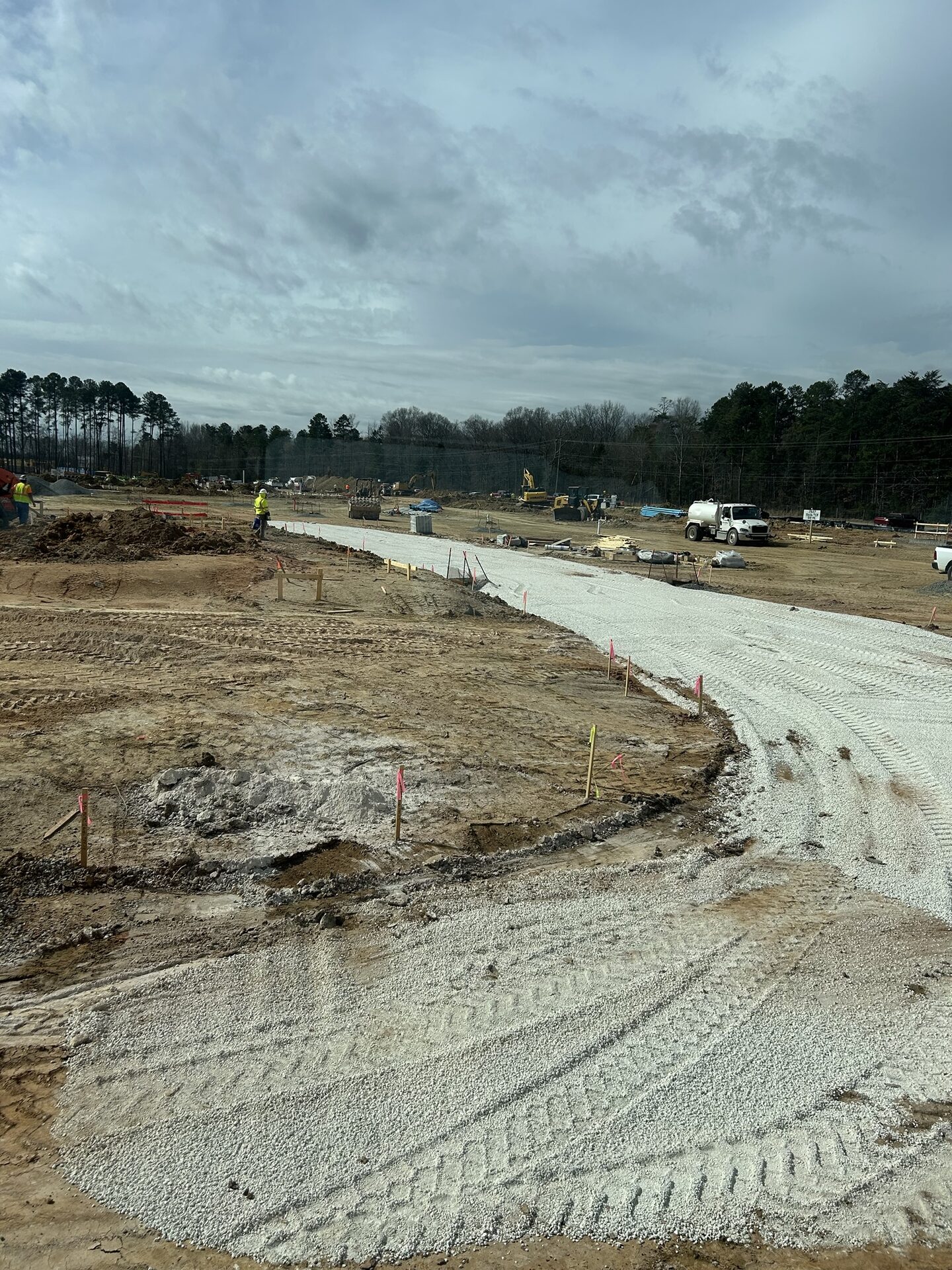 Soil stabilization equipment on jobsite